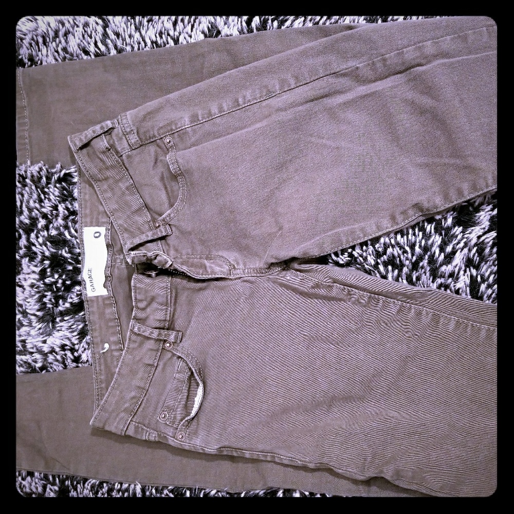Garage Army green skinny jeans